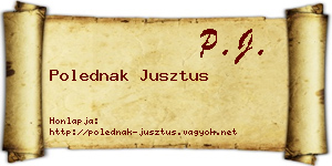 Polednak Jusztus névjegykártya